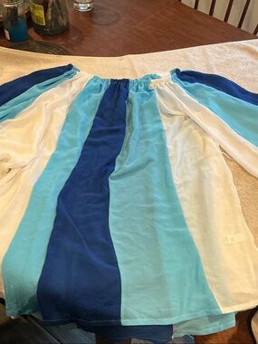 VENUS Blue, Light Blue and White Striped Swim Coverup